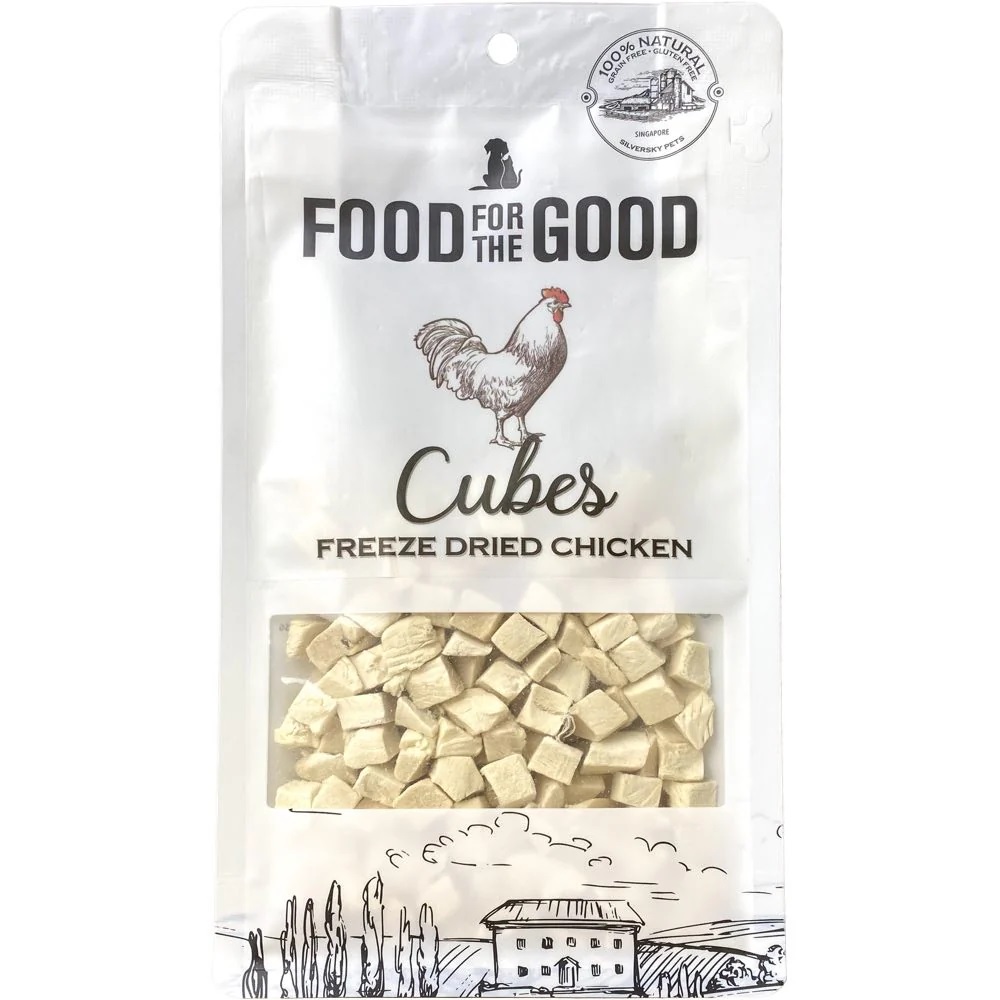 Food For The Good Freeze Dried Chicken Cube Cat And Dog Treats 80g