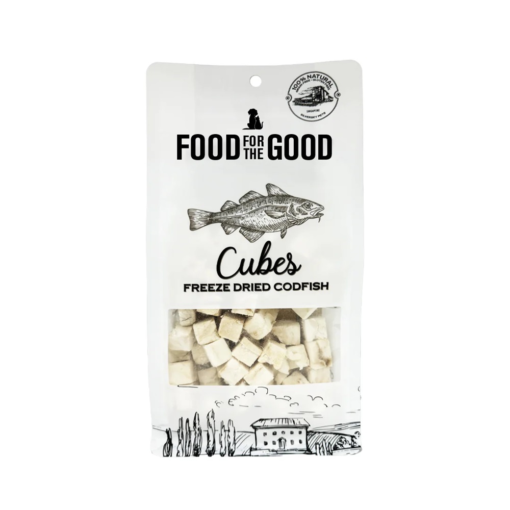 Food For The Good Freeze Dried Cod Fish Cubes Cat And Dog Treats 50g