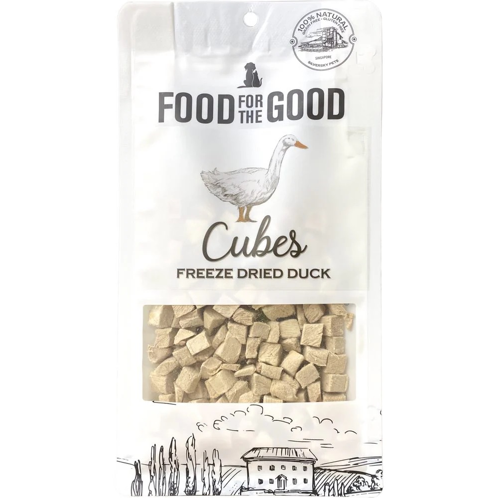 Food For The Good Freeze Dried Duck Cube Cat And Dog Treats 70g