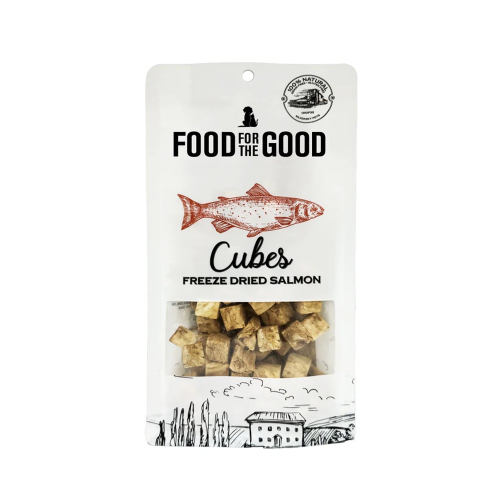 Food For The Good Freeze Dried Salmon Cubes Cat And Dog Treats 70g