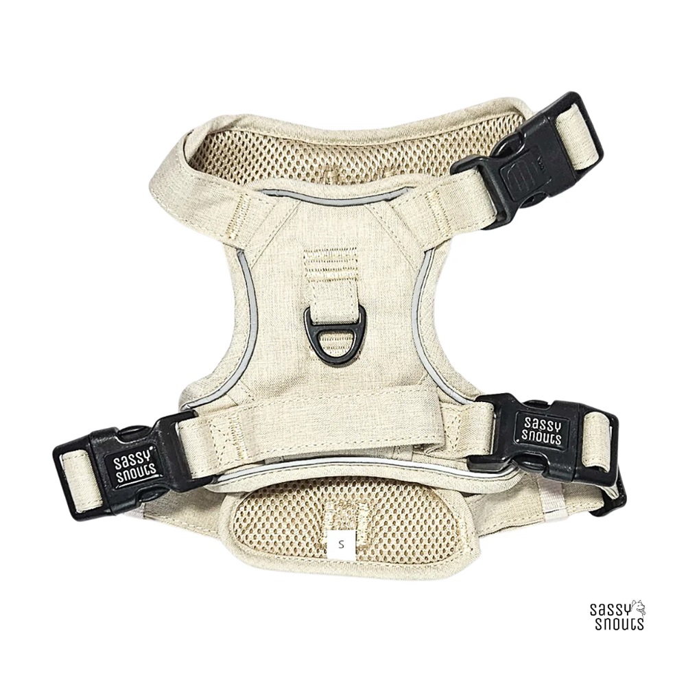 Sassy Snouts Classic Water-Resistant Dog Harness in Sand Gen 2.0 S