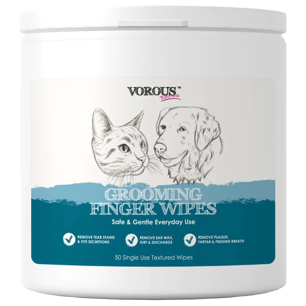 Vorous Grooming Finger Wipes For Dogs & Cats 50pcs