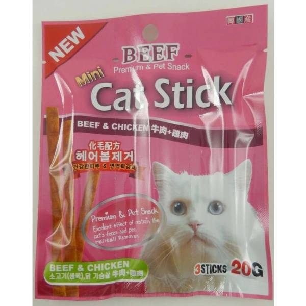Bowwow Mini Cat Stick Treats Beef And Chicken 20g